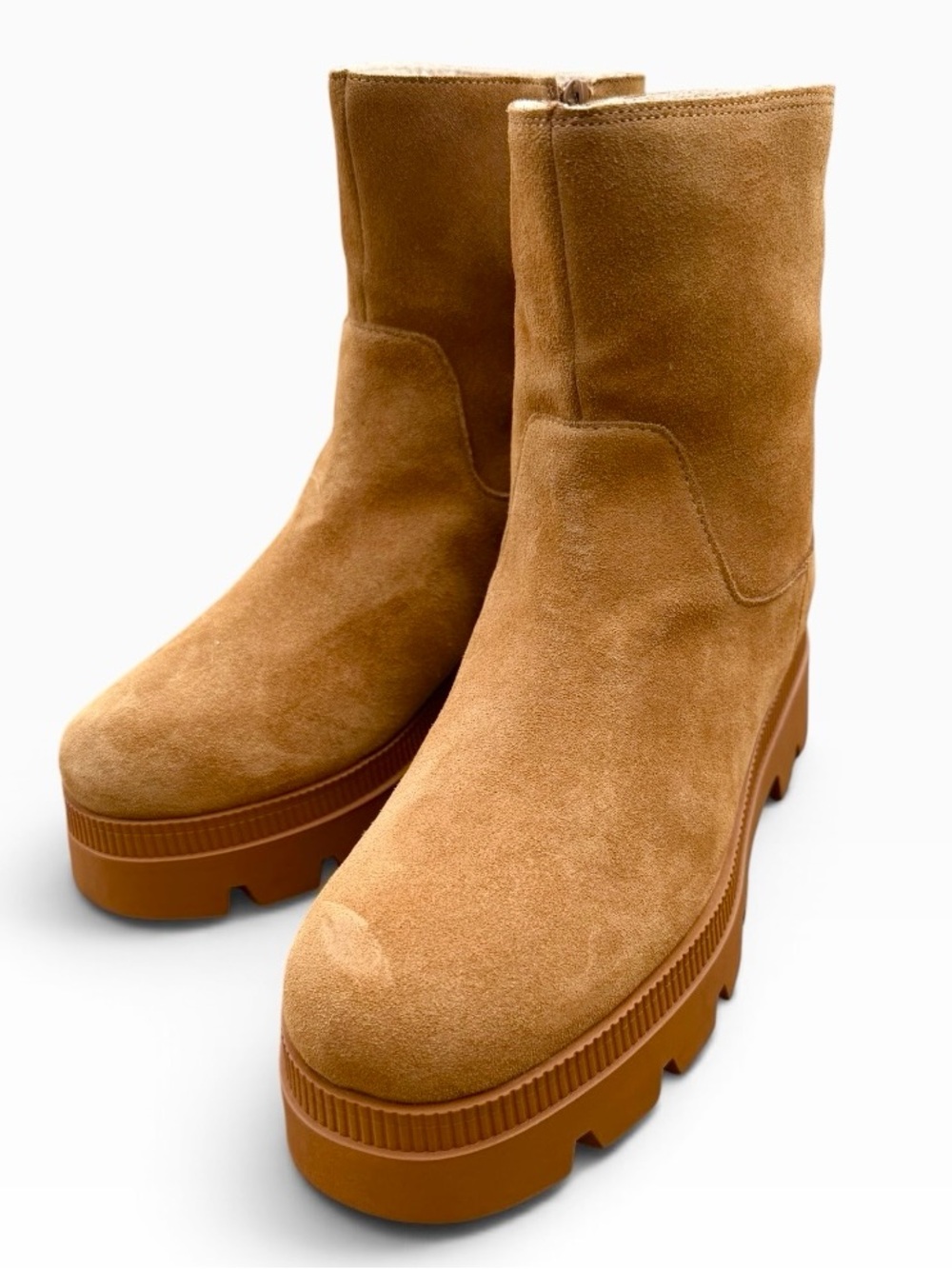 Jessica Simpson Suede Platform Ankle Boots - Camel